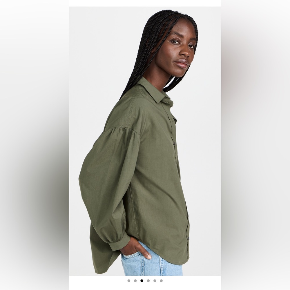 Rails Janae Button down shirt in olive smoke, size S